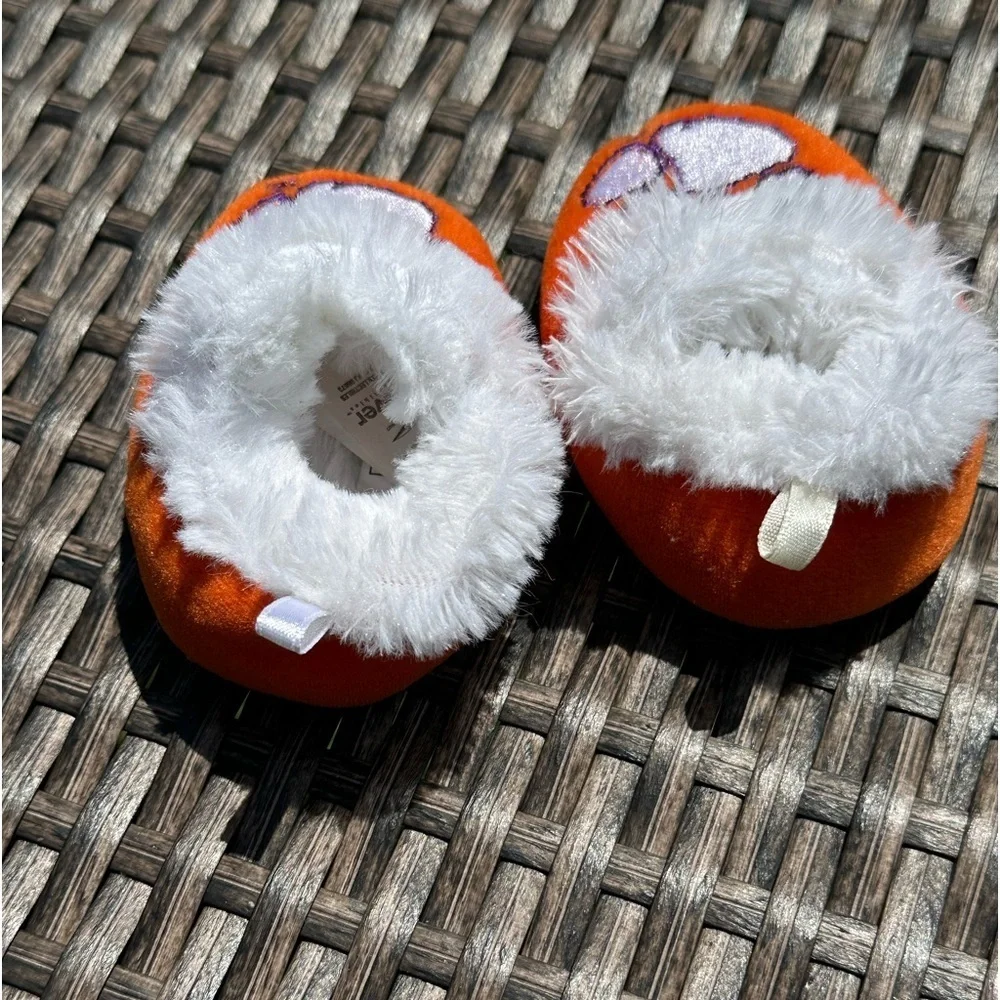 Clemson Tigers Fuzzy Slippers - Perfect for your Tiniest Fan! (Size 0-3 months)